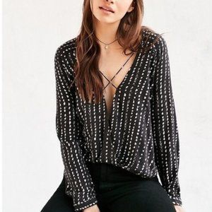 Urban Outfitter Silence + Noise Cross Front Blouse